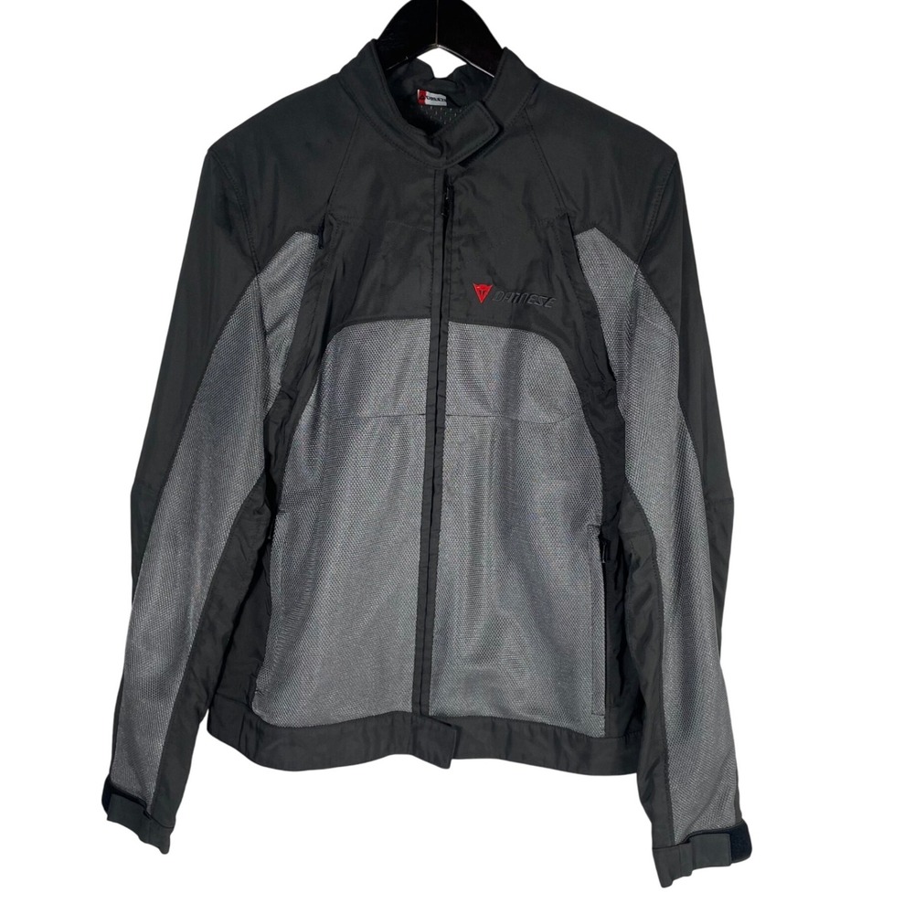 Dainese Men's Motorcycle Jacket Size 48 Gray‎ Black Mesh Textile Armor Ready